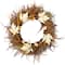 24" Unlit Autumn Harvest Artificial Cattail & Wheat Thanksgiving Wreath